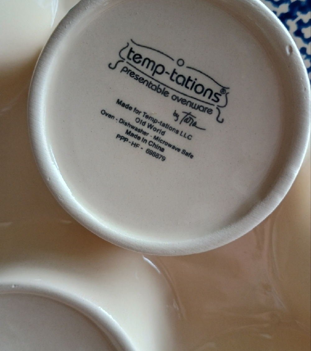 Blue & Yellow Ceramic Bakeware Set. Temp-tations - Picture 3 of 5